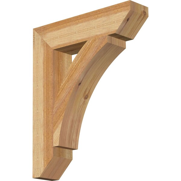 Ekena Millwork Thorton Slat Rough Sawn Bracket, Western Red Cedar, 4"W x 18"D x 22"H - BKT04X18X22THR06RWR