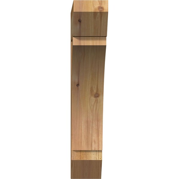 Ekena Millwork Thorton Slat Rough Sawn Bracket, Western Red Cedar, 4"W x 18"D x 22"H - BKT04X18X22THR06RWR