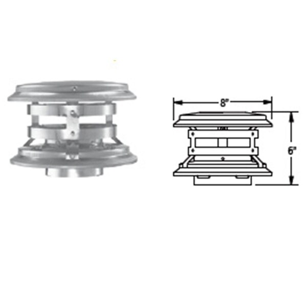 Rickis Rugs M &amp; G Duravent 3PVP-VC 3 Inch Pellet Vent Pro Vertical Cap Stainless Steel - RI2547681