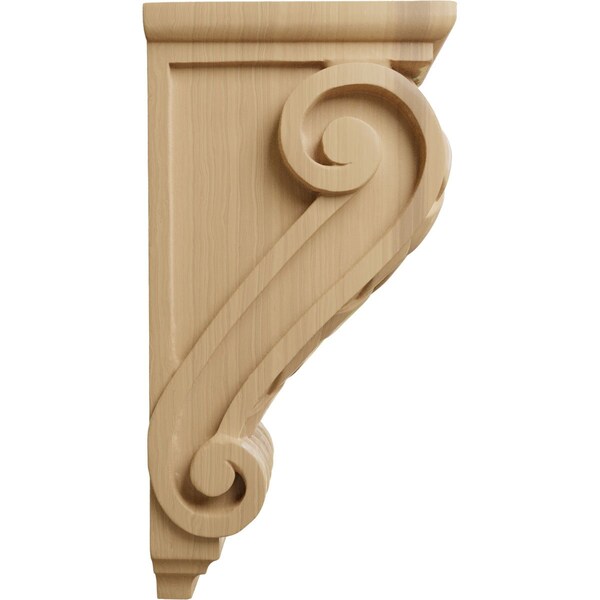 Ekena Millwork 5"W x 7"D x 14"H Large Basket Weave Corbel, Cherry - CORW05X07X14BWCH