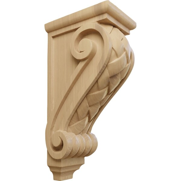 Ekena Millwork 5"W x 7"D x 14"H Large Basket Weave Corbel, Cherry - CORW05X07X14BWCH
