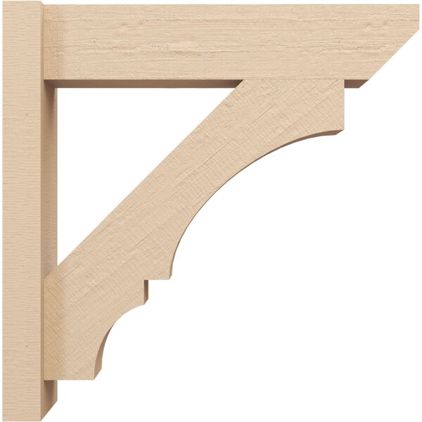 Ekena Millwork 6-in W x 22-in D x 22-in H Balboa Slat Rough Cedar Woodgrain TimberThane Outlooker, Primed Tan - OUTUR060X22X22BOA24RCPR