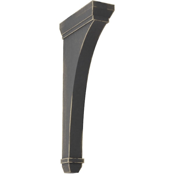 Ekena Millwork 2 1/4"W x 7"D x 14"H Stockport Wood Vintage Decor Bracket, Black - BKTWD02X07X14STBL