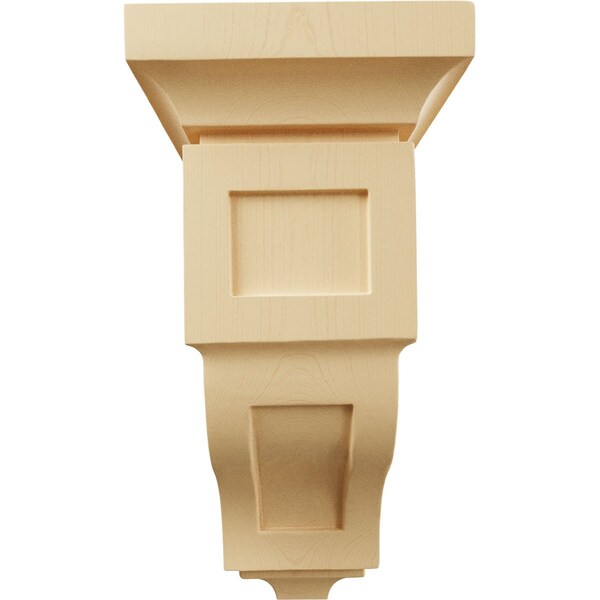 Ekena Millwork 6"W x 6 3/4"D x 12"H Large Reyes Wood Corbel, Maple - CORW06X06X12RYMA
