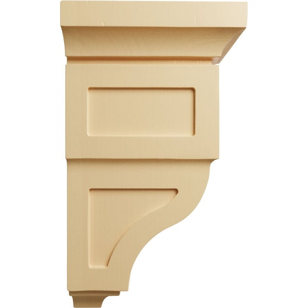 Ekena Millwork 6"W x 6 3/4"D x 12"H Large Reyes Wood Corbel, Maple - CORW06X06X12RYMA