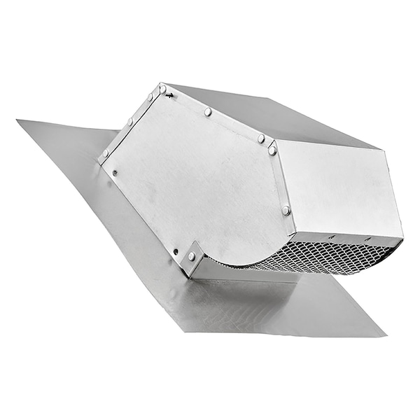 Lambro 4'' Aluminum Exhaust Roof Vent Cap with Screen, Damper, and Collar,  - 109R