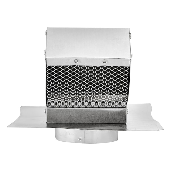 Lambro 4'' Aluminum Exhaust Roof Vent Cap with Screen, Damper, and Collar,  - 109R