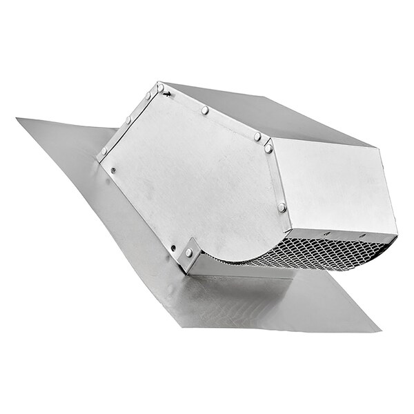 Lambro 4'' Aluminum Exhaust Roof Vent Cap with Screen, Damper, and Collar,  - 109R