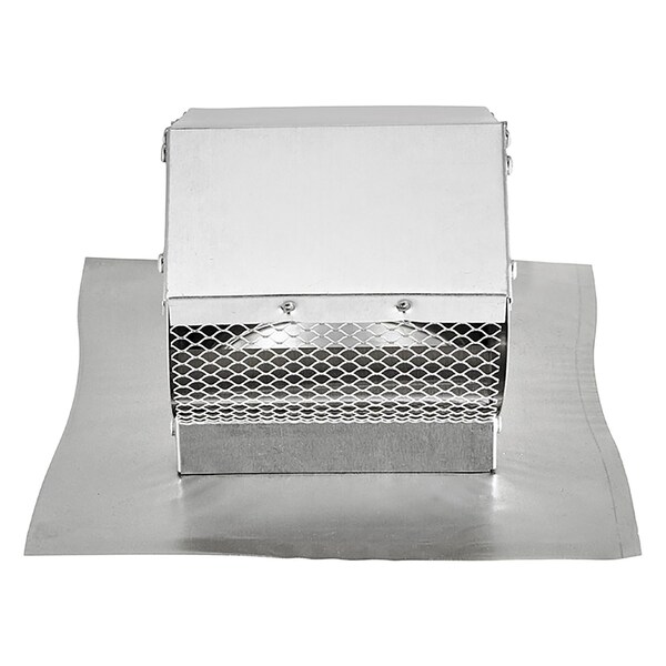Lambro 4'' Aluminum Exhaust Roof Vent Cap with Screen, Damper, and Collar,  - 109R