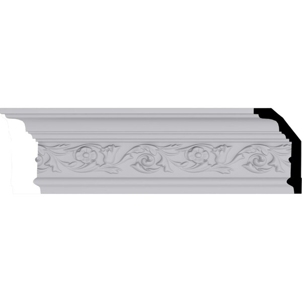 Ekena Millwork 5 1/8"H x 2 7/8"P x 6"F x 94 1/2"L Springtime Crown Moulding - MLD05X02X06SP