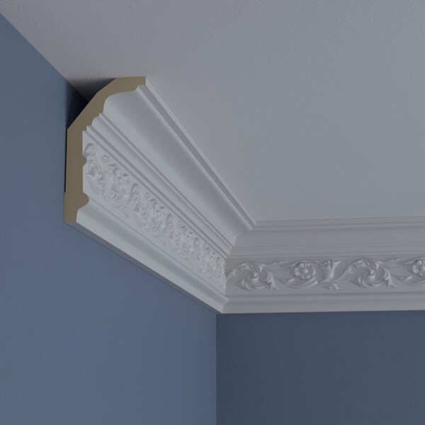 Ekena Millwork 5 1/8"H x 2 7/8"P x 6"F x 94 1/2"L Springtime Crown Moulding - MLD05X02X06SP