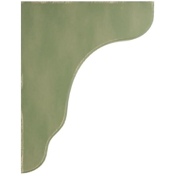 Ekena Millwork 1 3/4"W x 8 1/2"D x 11"H Plymouth Wood Vintage Decor Bracket, Restoration Green - BKTWD02X09X11PLGR