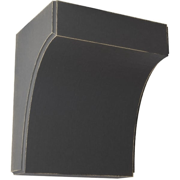 Ekena Millwork 5 1/4"W x 4"D x 6"H Clarksville Wood Vintage Decor Bracket, Black - BKTWD05X04X06CVBL