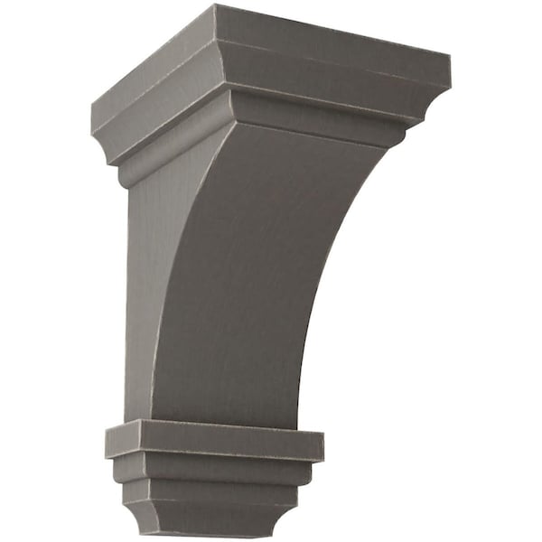 Ekena Millwork 3 1/2"W x 3 3/4"D x 6"H Mini Jefferson Wood Vintage Decor Corbel, Reclaimed Grey - CORWD03X03X06JEGY