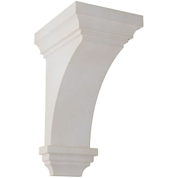 Ekena Millwork 7"W x 7 3/4"D x 14"H Jumbo Jefferson Wood Vintage Decor Corbel, Chalk Dust White - CORWD07X07X14JEWH