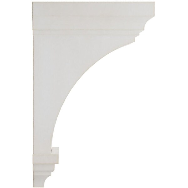 Ekena Millwork 7"W x 7 3/4"D x 14"H Jumbo Jefferson Wood Vintage Decor Corbel, Chalk Dust White - CORWD07X07X14JEWH