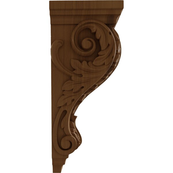 Ekena Millwork 6"W x 7 1/2"D x 18"H Extra Large Acanthus Wood Corbel, Cherry - CORW06X08X18ACCH
