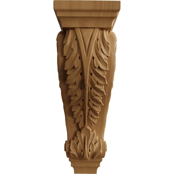Ekena Millwork 6"W x 7 1/2"D x 18"H Extra Large Acanthus Wood Corbel, Cherry - CORW06X08X18ACCH