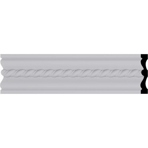 Ekena Millwork Chair Rail, Urethane, 94-1/2 in L, 4 in H, Factory Primed - MLD04X00OS