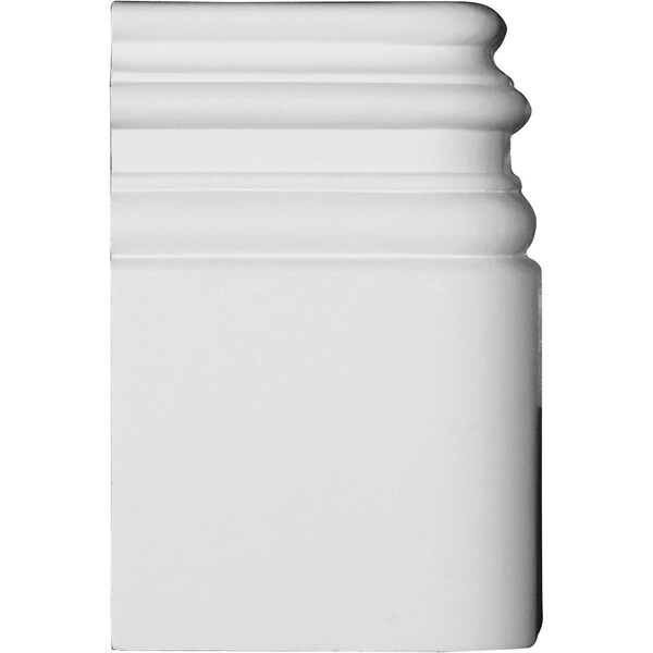 Ekena Millwork 7 3/8"H x 4 3/4"P Hillsborough Baseboard Moulding Outside Corner - BBD07X05HI