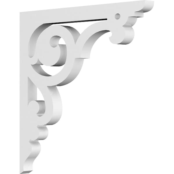 Ekena Millwork Hurley Architectural Grade PVC Bracket, 5/8"W X 8"D X 8"H - BKTP01X08X08HU
