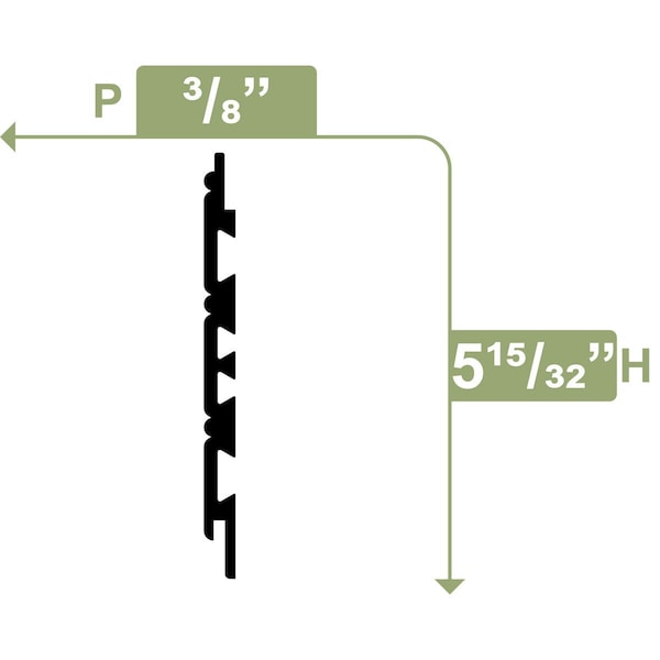 Ekena Millwork 5 1/2"H x 3/8"P x 96"L Beaded Planking Moulding, PVC - MLD05X00X96BPSWPV