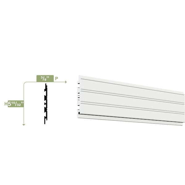 Ekena Millwork 5 1/2"H x 3/8"P x 96"L Beaded Planking Moulding, PVC - MLD05X00X96BPSWPV