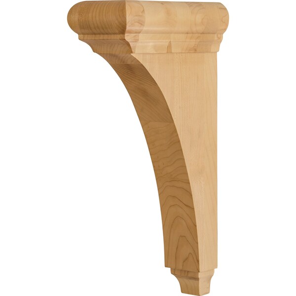 Hardware Resources 3" Wx6-1/2"Dx12"H Hard Maple Minimal Bullnose Cap Corbel - COR39-HMP