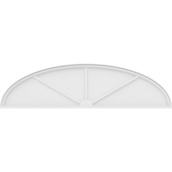 Ekena Millwork Elliptical 3 Spoke Architectural Grade PVC Pediment, 80"W x 21"H x 2"P - PEDPS080X210ELL03