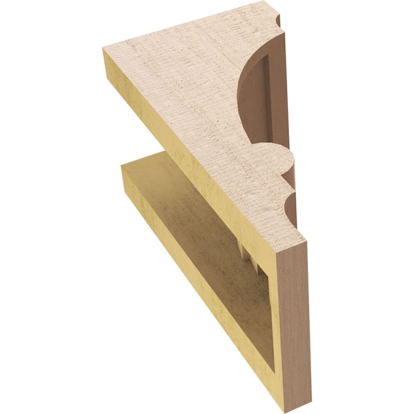 Ekena Millwork 5"W x 5"D x 10"H Wide Diane Rough Cedar Woodgrain TimberThane Corbel, Primed Tan - CORUR05X05X10DIARCPR