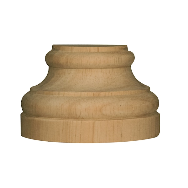 Osborne Wood Products 1 3/4 x 2 3/4 x 1 5/8 Medium Traditional Half Round Plinth in Rubberwo - 892047RW