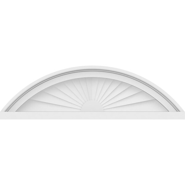 Ekena Millwork Segment Arch Sunburst Architectural Grade PVC Pediment, 24"W x 7"H x 2"P - PEDPS024X070SEG01