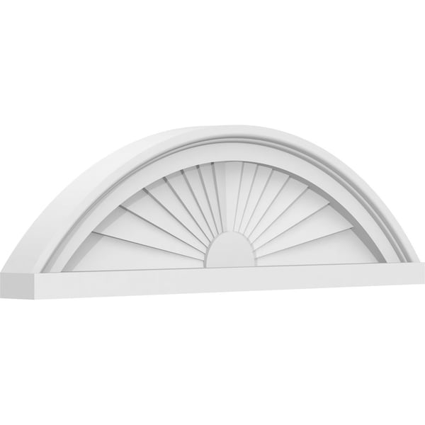 Ekena Millwork Segment Arch Sunburst Architectural Grade PVC Pediment, 24"W x 7"H x 2"P - PEDPS024X070SEG01