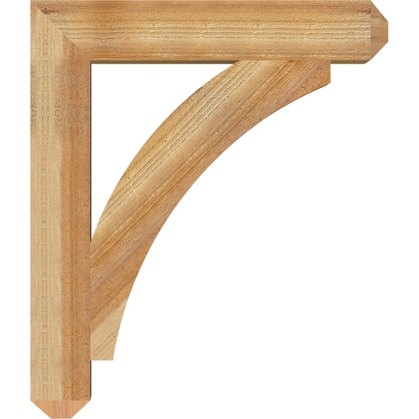 Ekena Millwork Thorton Craftsman Rough Sawn Bracket, Western Red Cedar, 4"W x 24"D x 28"H - BKT04X24X28THR04RWR
