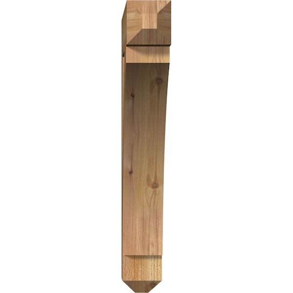 Ekena Millwork Thorton Craftsman Rough Sawn Bracket, Western Red Cedar, 4"W x 24"D x 28"H - BKT04X24X28THR04RWR