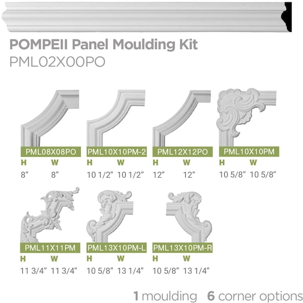 Ekena Millwork 2 1/2"H x 3/4"P x 94 1/2"L Pompeii Panel Moulding - PML02X00PO