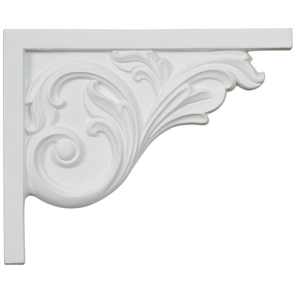 Ekena Millwork 8 3/4"W x 7 5/8"H x 5/8"D Bremen Acanthus Stair Bracket, Right - SB08X05BR-R