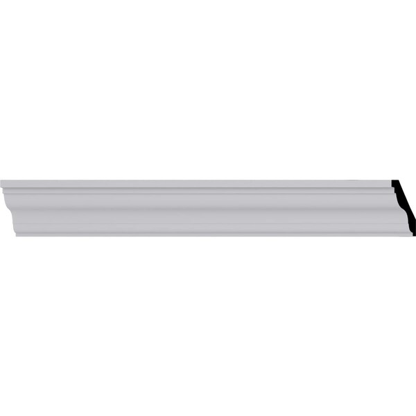 Ekena Millwork 2"H x 2"P x 3"F x 94 1/2"L Lyon Traditional Smooth Crown Moulding - MLD02X02X03LY