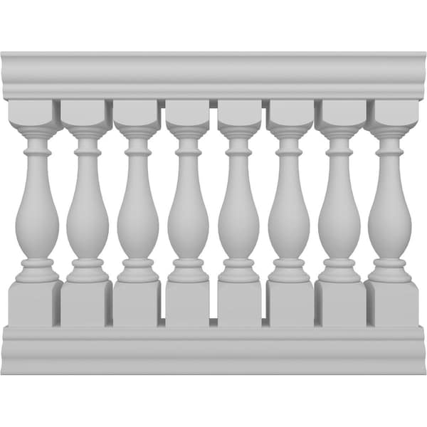 Ekena Millwork Fiberthane Legacy Balustrade Railing Kit, Style D (6 1/4" On-Center Spacing to Pass 4" Sphere Code) - BALK40X048LGD