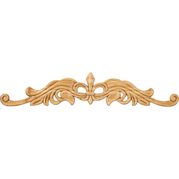 Hardware Resources 20" Wx5/16"Dx4-3/16"H Pressed Rubberwood Fleur-de-lis Onlay - PONL-08-20RW