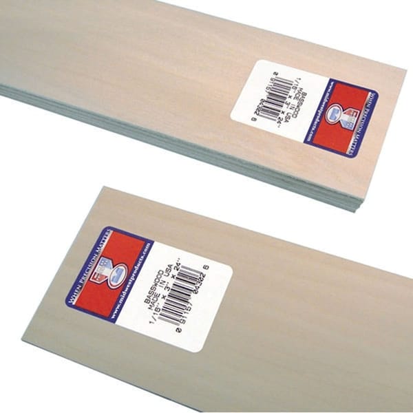 Midwest Products Basswood Sheet, 24 in L, 3 in W, Basswood - 4302