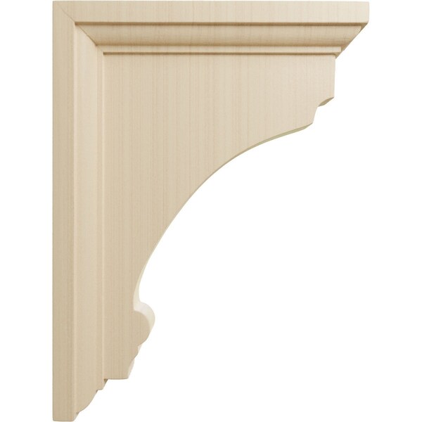 Ekena Millwork 2 1/2"W x 6"D x 8"H Medium Thompson Wood Bracket, Rubberwood - BKTW02X06X08TMRW