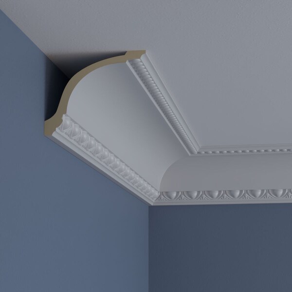 Ekena Millwork 4 1/4"H x 5 1/4"P x 6 3/4"F x 94 1/2"L Artis Egg and Dart Crown Moulding - MLD04X05X06AR