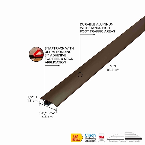 M-D Building Products Aluminum, Forest Brown, 36 in L, 1.875 in W - 43360