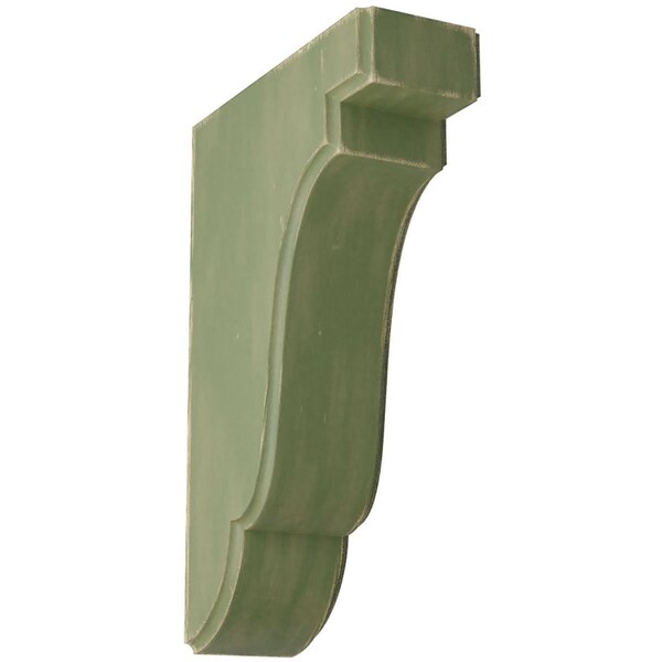 Ekena Millwork 1 3/4"W x 5"D x 7 1/2"H Bedford Wood Vintage Decor Bracket, Restoration Green - BKTWD02X05X08BEGR