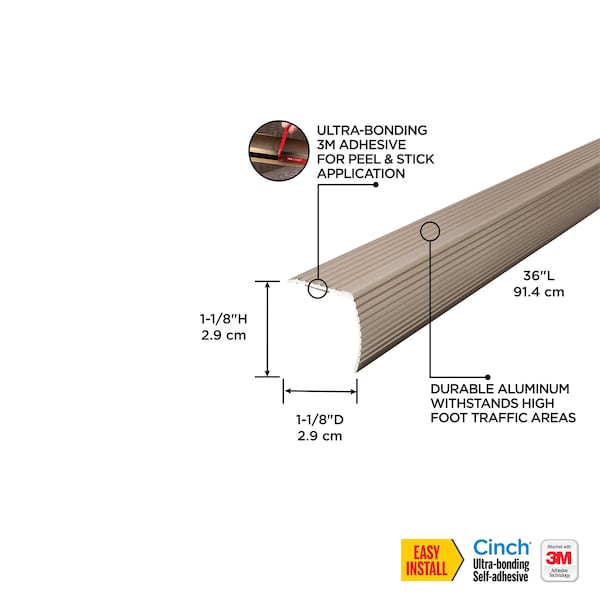 M-D Building Products Aluminum, Satin Nickel, 36 in L, 1.12 in W - 43310