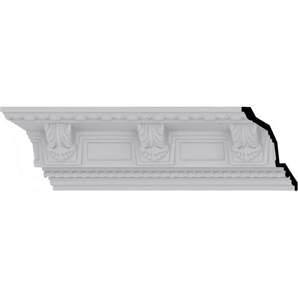 Ekena Millwork 5 1/4"H x 5 1/4"P x 7 1/2"F x 94 1/2"L Attica Acanthus Leaf Crown Moulding - MLD05X05X07AT