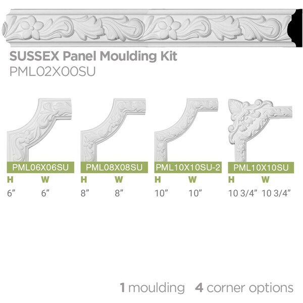 Ekena Millwork Panel Moulding, High Density Urethane, 94-1/2 in L, 2 in H - PML02X00SU