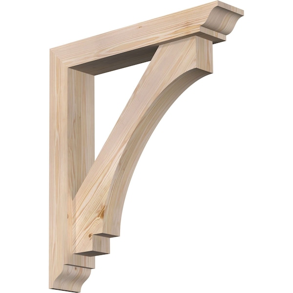 Ekena Millwork Imperial Traditional Smooth Bracket w/ Offset Brace, Douglas Fir, 5 1/2"W x 30"D x 34"H - BKT0604X30X34IMP01SDF