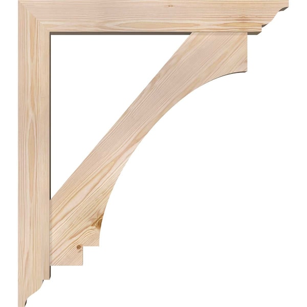 Ekena Millwork Imperial Traditional Smooth Bracket w/ Offset Brace, Douglas Fir, 5 1/2"W x 30"D x 34"H - BKT0604X30X34IMP01SDF